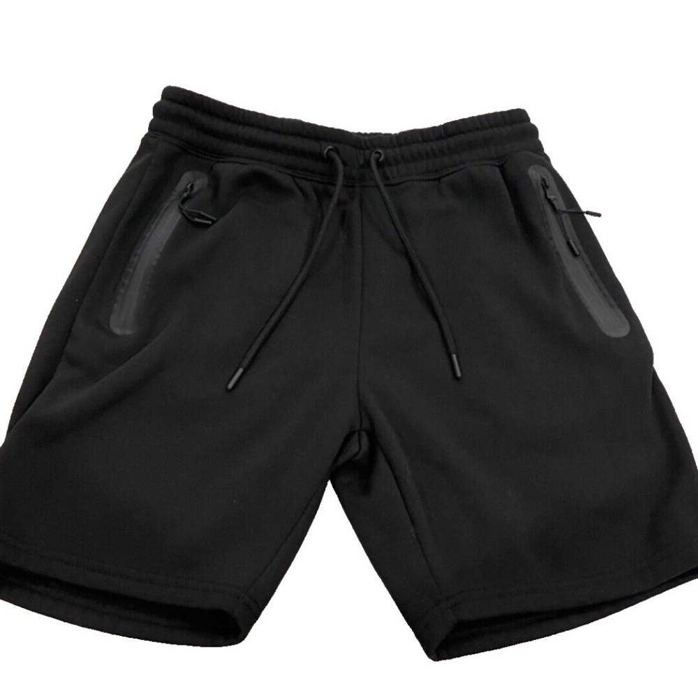 THLETEX Men's Sweat‎ Shorts; Zippered Pockets; Black; Size S